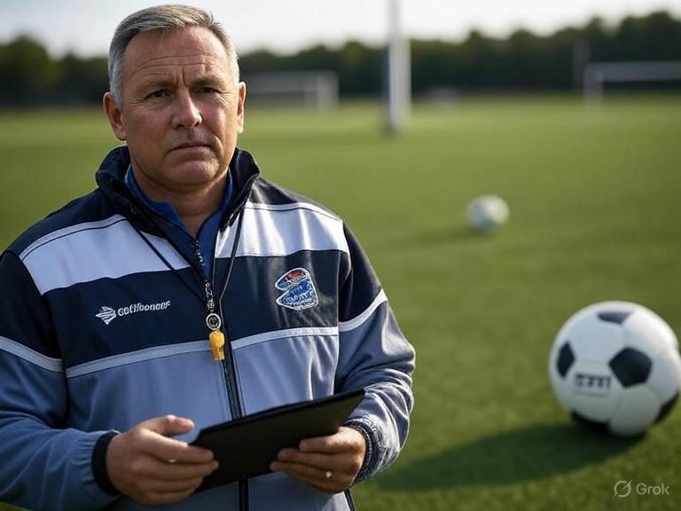 Una entrenadora conversando con jugadores en un entrenamiento